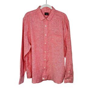 UNTUCKit 100% Linen Vin Santo WR Red Mens Button Up, XXL